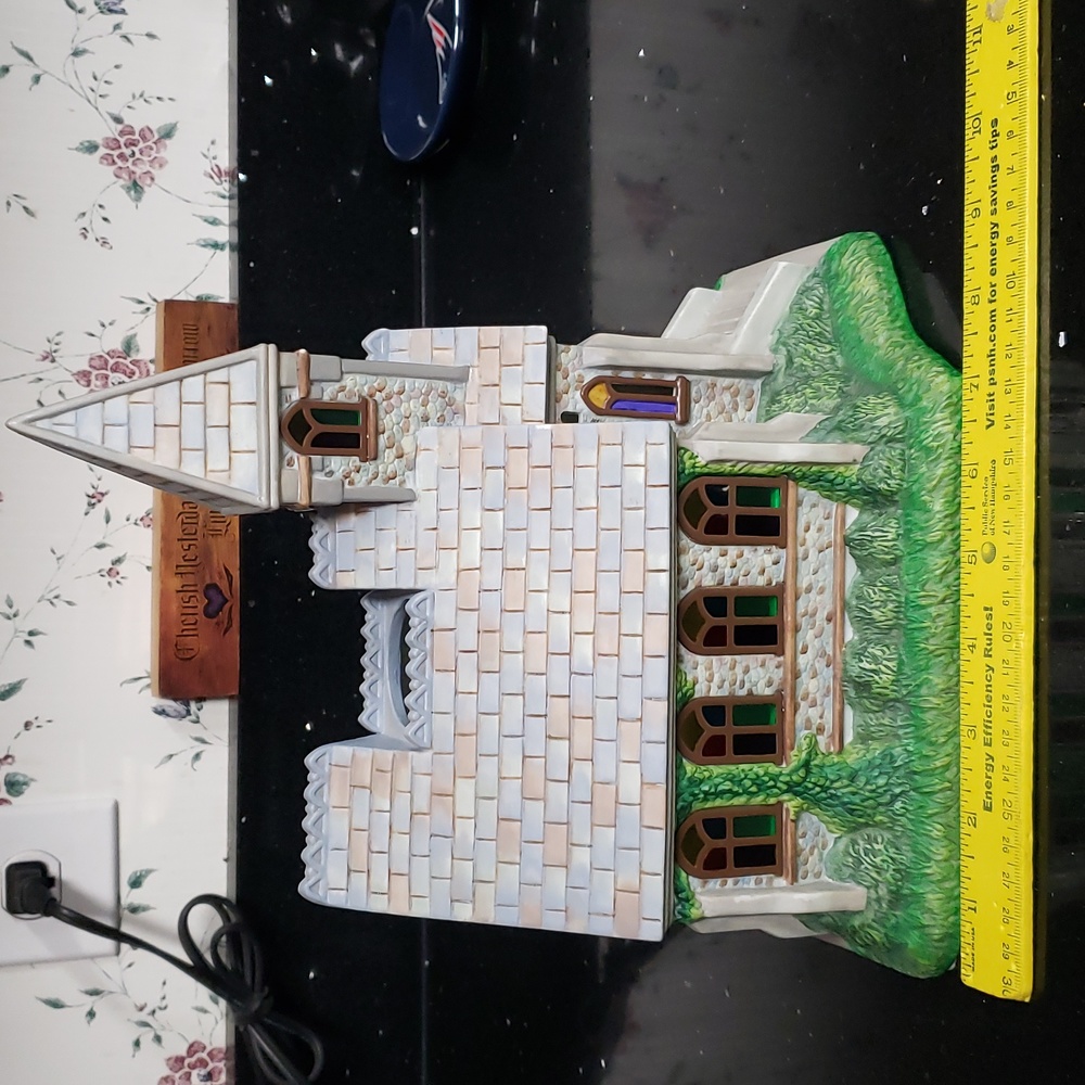 3XHP FIRM 1990s PartyLite Olde World Village #2 Church Porcelain Tealight Holder - Picture 2 of 6